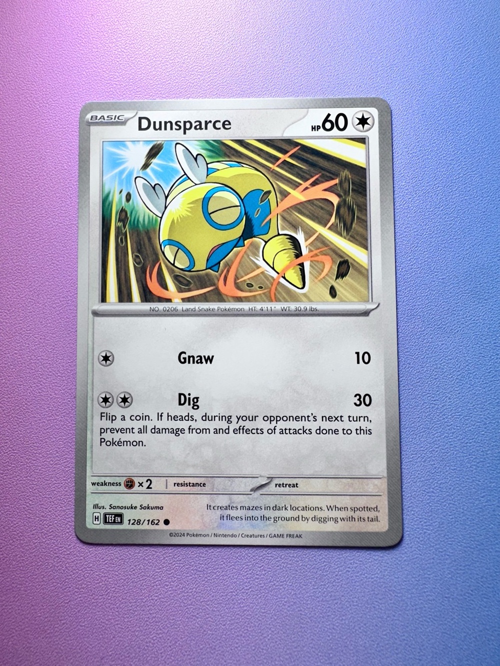 dunsparce - 128/162 (common) — pokemon: temporal forces